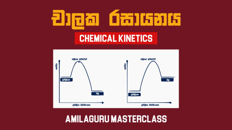 Chemical Kinetics Sinhala masterclass thumbnail with activation energy diagrams and AmilaGuru A/L Chemistry branding